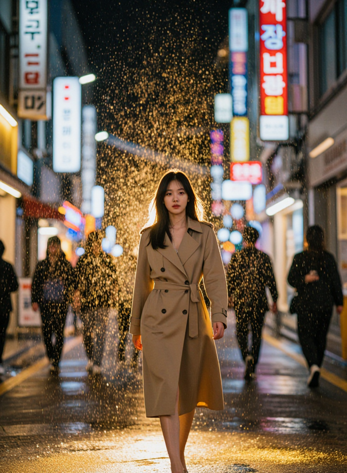 황금빛 비가 내리는 밤