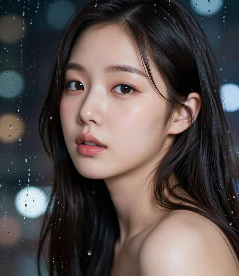 비 오는 창가의 시선