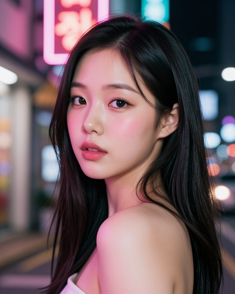 네온사인 아래의 시선